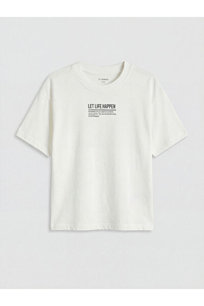LC Waikiki Lcw Babyekru Crew Neck Printed Boy's T-Shirt