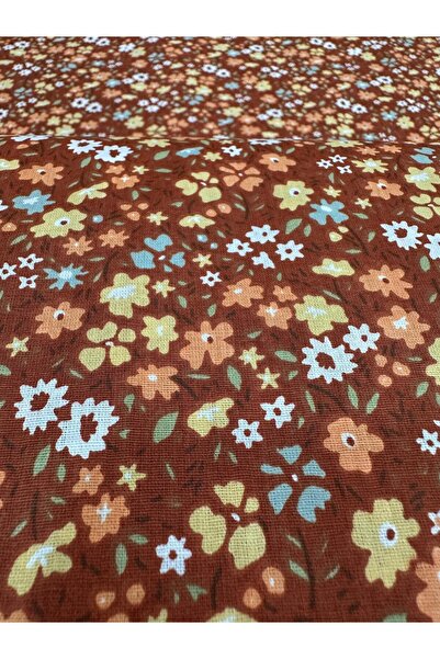 oskatekstil Poplin Kumaş %100 Pamuk Çiçek, Çıtır Desenli 170 cm En Metre İşi ...