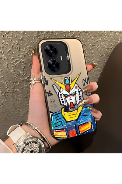 CASEVIBE حافظة حماية متوافقة مع Realme C55 بتصميم روبوت أنيق للرجال