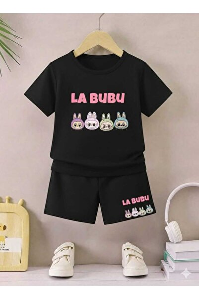 Nice Clothes Summer Children's T-Shirt Shorts Unisex (Labubu Print)
