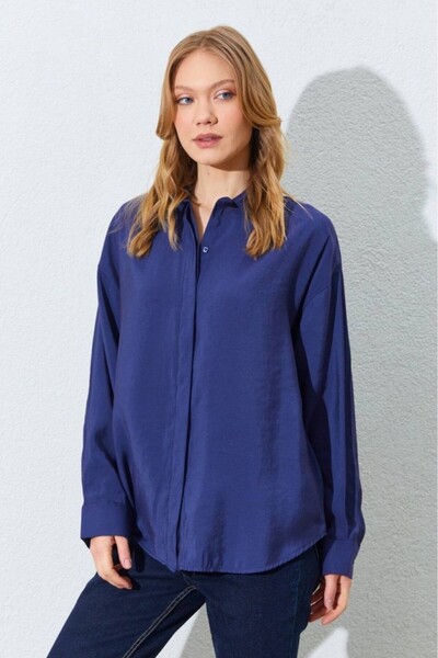 CGA Γυναικείο πουκάμισο Modal, Ύφασμα Modal, Γυναικείο πουκάμισο Indigo, Άνετ...