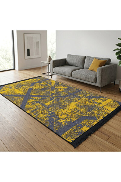 HALISHOP Efes 01 Non-Slip Woven Base Living Room Kitchen Living Room Hallway ...