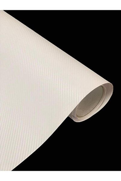 AUTOFOLYO Karbon Fiber Folyo Beyaz Hava Kanallı 1 METRE-30 CM