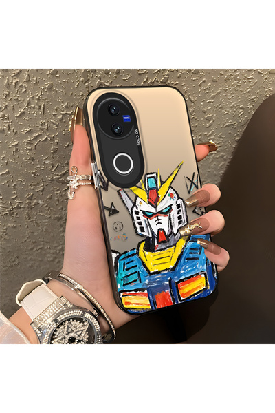 CASEVIBE حافظة حماية متوافقة مع هاتف Vivo V50 بتصميم روبوت أنيق للرجال