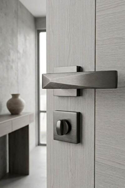 Lavinya Πυραμιδικό Πολυτελές Μοντέλο Ανθρακί Τετράγωνο Σήμα Λαβή Πόρτας WC / ...