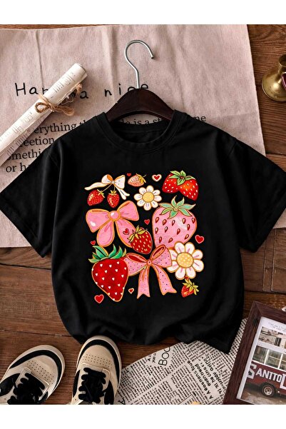 DM DOLCE MORE Παιδικό μπλουζάκι unisex με στάμπα κορδέλας και φράουλας 5GH3