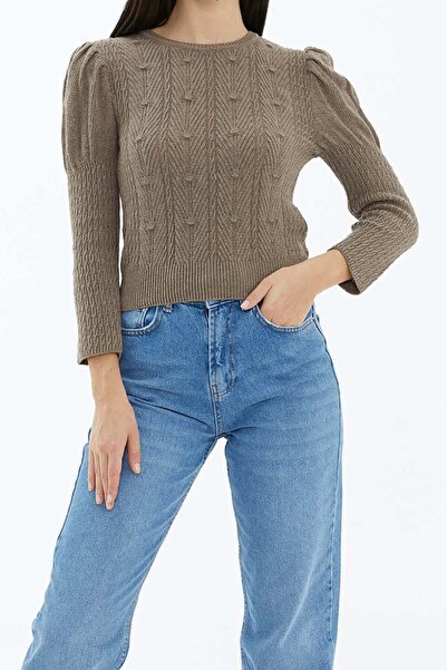 Sementa Γυναικείο πλεκτό πουλόβερ με μαλλιά σε στυλ μπαλόνι - Βιζόν