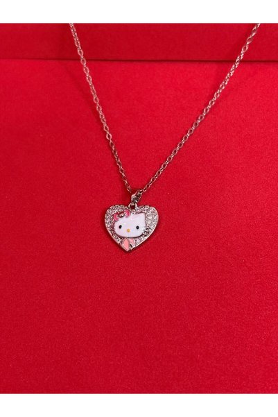 Melisa Takı & Aksesuar 316L Steel Silver Color Hello Kitty Necklace