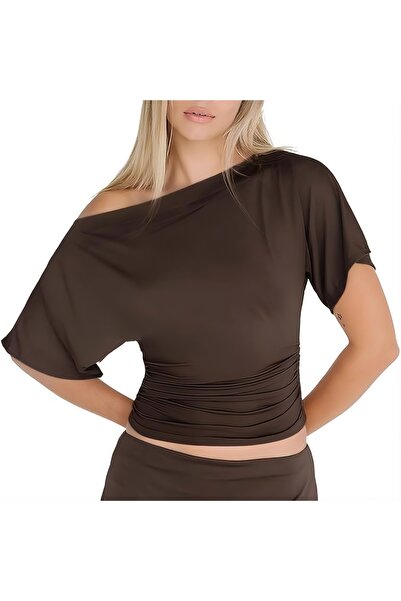 SevdeUgur ΓΥΝΑΙΚΕΙΑ ΜΠΛΟΥΖΑ ΜΕ ΚΟΝΤΟ ΜΑΝΙΚΙ, ΜΕ ΕΝΑ ΣΤΡΑΠΟΥΛΟ ΩΜΟ, ΠΛΙΣΕ, ΣΤΕ...