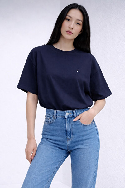 MİNOSORA Logo Baskılı Kalın Kumaş Oversize T-Shirt