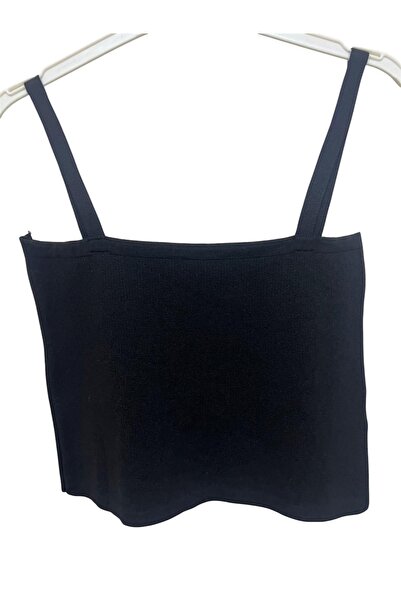 Butik Lena ASKILI SİYAH CROP BLUZ