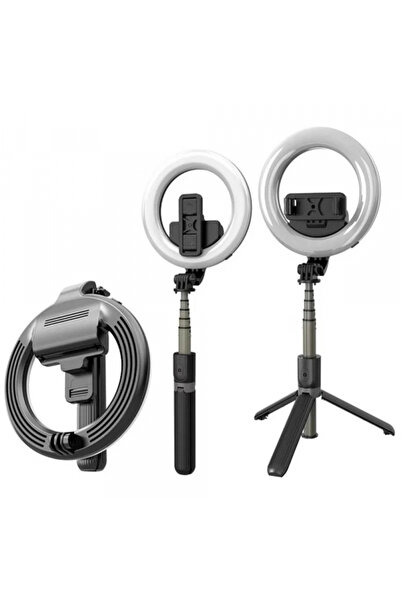 Techsuit Selfie stick pentru telefon, Techsuit, Bluetooth Remote, Black