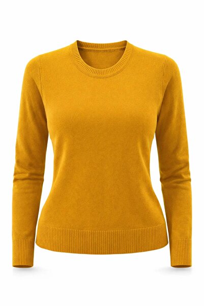 Sementa Γυναικείο πουλόβερ με μακριά μανίκια και λαιμόκοψη σε σχήμα Ο - Güneş