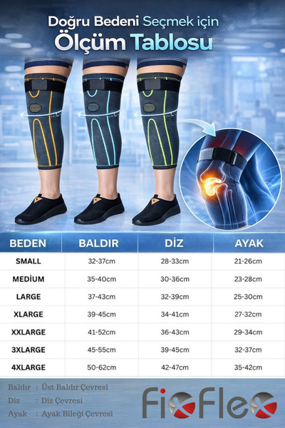 FİXFLEX Kompresyon Destekli Ağrı Azaltıcı Diz Koruyucu Sıcak Tutan Dizlik Lüx Örgü (Gri/Mavi) (1 ADET) XL