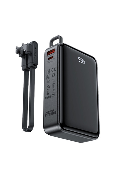 Acefast Εξωτερική μπαταρία, Acefast, 20000mAh, 100W, Μαύρο