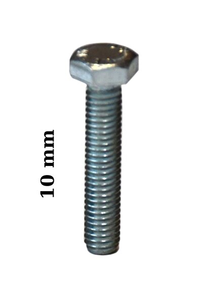 Netzerkoz 1 adet M6x10 Altıgen Başlı Cıvata - 10mm boy - M6 Çap - Beyaz Galva...