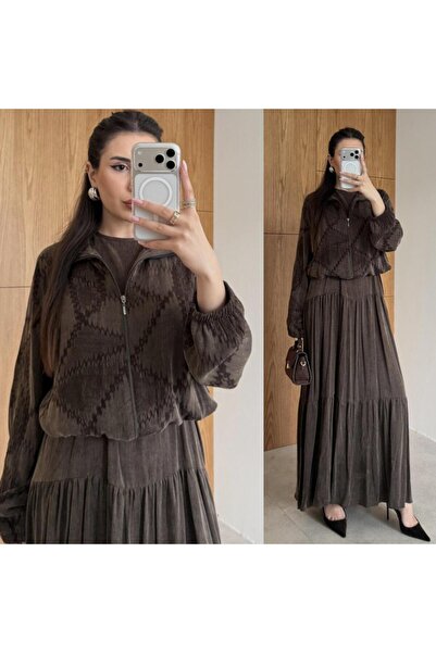 GK Σετ Φόρεμα με Μπουφάν από Μετάξι Κούπρα