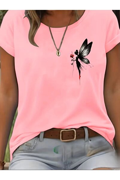 yombaa Stylish Fairy and Rose Printed Unisex T-Shirt