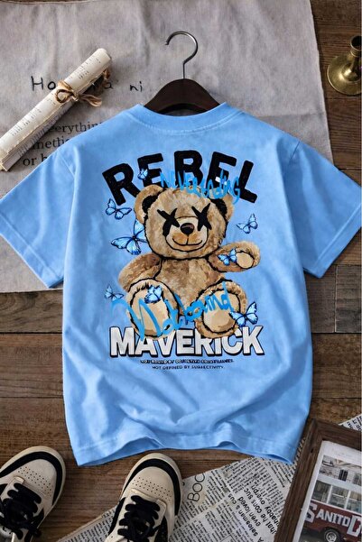 E-ROMA Παιδικό μπλουζάκι Unisex με στάμπα REBEL 7GH1