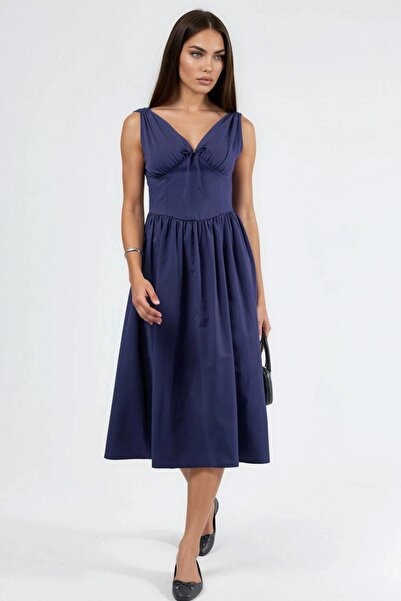 Hiccup Φόρεμα BUSEM με λαιμόκοψη V και λεπτομέρεια φιόγκου, μίντι