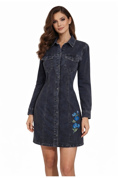 OEM Τζιν φόρεμα - Μαύρο, Μ