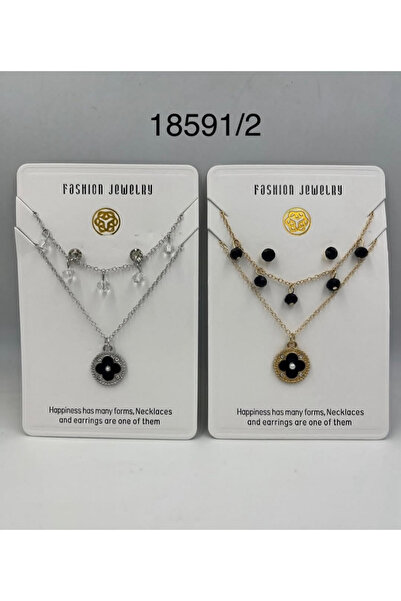 FASHİON JEWELRY Layered Design Women's Necklaces with Matching Earrings