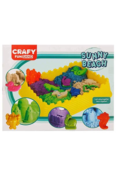 CRAFY Set nisip creativ, Fun Sand, Sunny Beach, 13 piese, 1 kg nisip