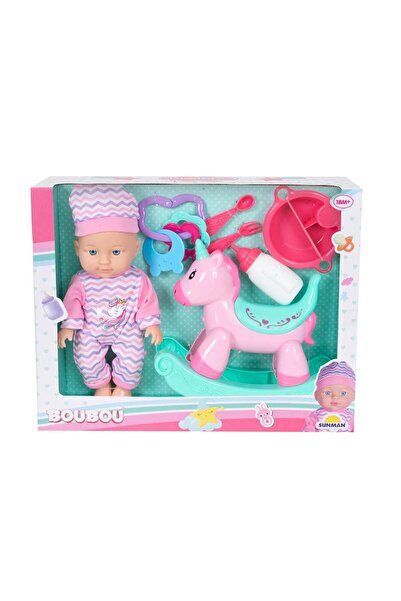 Boubou Papusa bebelus cu balansoar si accesorii, Boubou, 30 cm