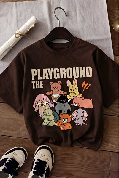 E-ROMA Playground the Printed Unisex Children's T-Shirt 6Gh1