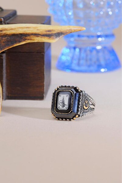 innuendo jewelery 925 Ayar Gümüş Osmanlı Tuğralı Erkek Yüzük