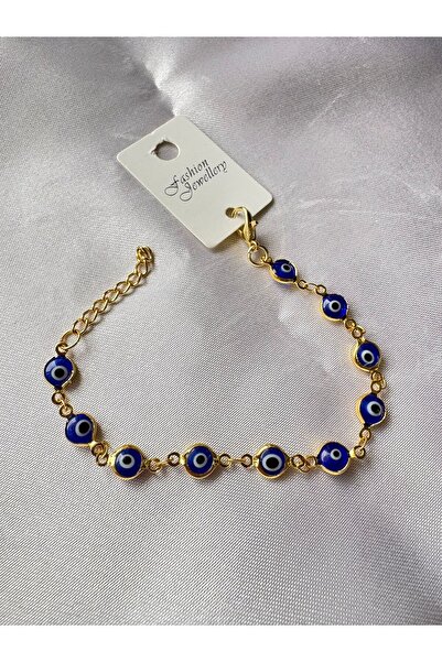B&B BELONİ Nazar Boncuklu Gold Zincir Bileklik