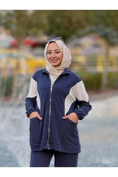 MERVE TESETTÜR Zippered Two-Color Pocket Set