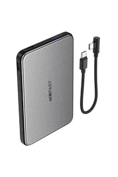 Acefast M30-5000 Magnetic Power Bank 5000mAh PD 20W Fast Charging Phone Charger with Cable - Black