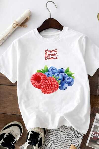 BENROMA تي شيرت للأطفال مطبوع عليه توت العليق 7GH1