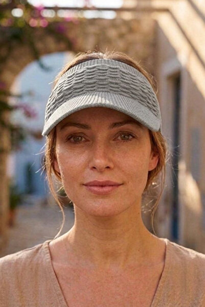 AYDINER TEKSTİL Embossed Patterned Elastic Women's Visor Hat