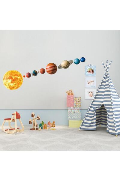 LUXER Διακοσμητικό και Εκπαιδευτικό Αυτοκόλλητο  "Ηλιακό Σύστημα ", 10 Πλανητ...