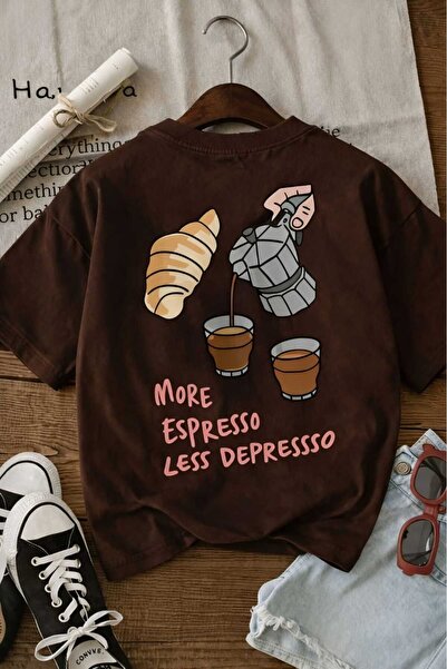 BENROMA Παιδικό μπλουζάκι unisex με στάμπα εσπρέσο κρουβασάν 6GH5