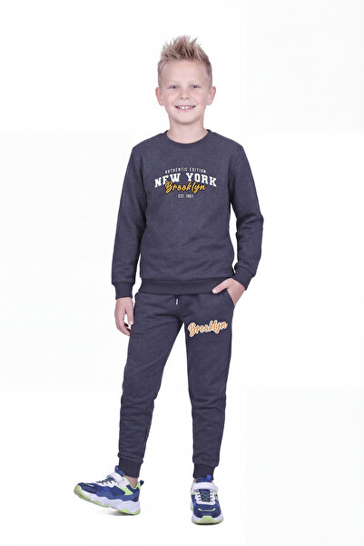 FYK KİDS Σετ αθλητικής φόρμας για αγόρια με στρογγυλή λαιμόκοψη και λεπτομέρε...