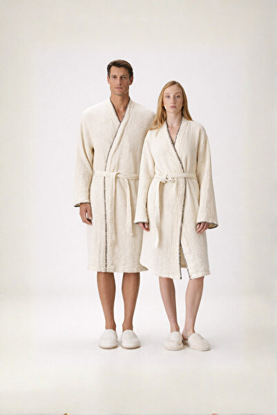 İrya Set halat de baie Loom cu 4 straturi, din muselină, cusut tip păstor, be...