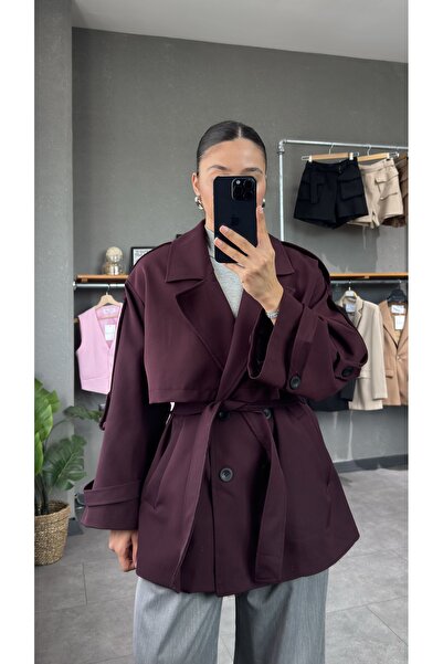 YOUR NAME oversized Κοντό παλτό με ζώνη