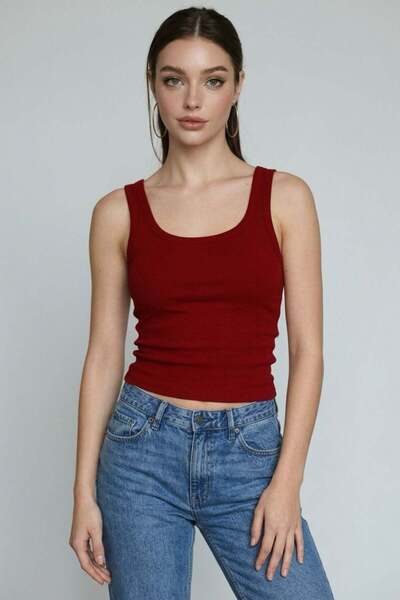 Seeh Burgundy Ribana Basic Women's Undershirt Sh369