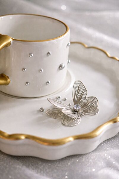 luxurychampagnetr Turkish Coffee Cup with Gold Detail and Butterfly Figure – ...