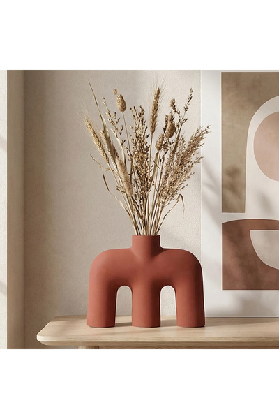 Destello ®   Πικρόκόκκινο Κεραμικό Διακοσμητικό Βάζο – Μοντέρνα Γλάστρα για Δ...