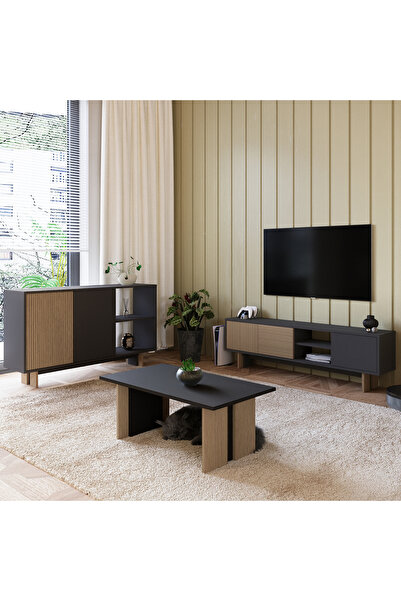 İNARCH DİZAYN Ravello Oturma Odası SET–Modern Konsol-TV Sehpası-Orta Sehpa Üç...