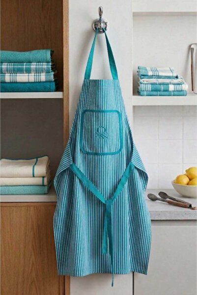 United Colors of Benetton Be-28473-Gr 100% Cotton 75*85 cm Striped Kitchen Ap...