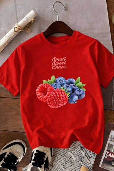 DM DOLCE MORE Παιδικό μπλουζάκι unisex με στάμπα βατόμουρου 7GH1