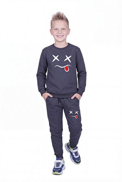 FYK KİDS Σετ αθλητικής φόρμας για αγόρια με στρογγυλή λαιμόκοψη και λεπτομέρε...