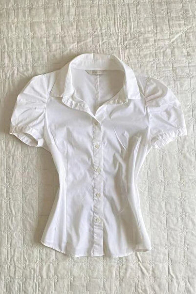 Toum Βίντατζ μίνι πουκάμισο με φουσκωτά μανίκια, γοτθικό Y2K, κοντομάνικο.