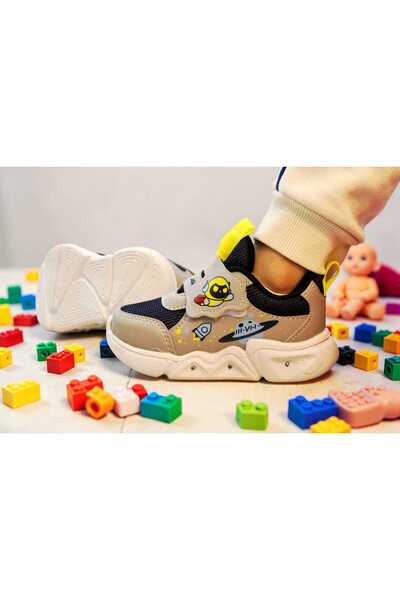 WALK WHİTE Ortopedik Işıklı Erkek Bebek Spor Ayakkabı – 22-25 Numara | Cırt C...