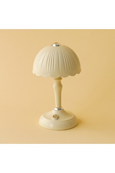 Livava Retro Pilili Mini Masa Lambası - Şarj Edilebilir Led Gece Lambası Sarı